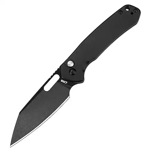 CJRB Pyrite-Alt (J1925A) with 3.11" Black PVD AR-RPM9 Wharncliffe Blade Black PVD Steel Handle, Button Lock
